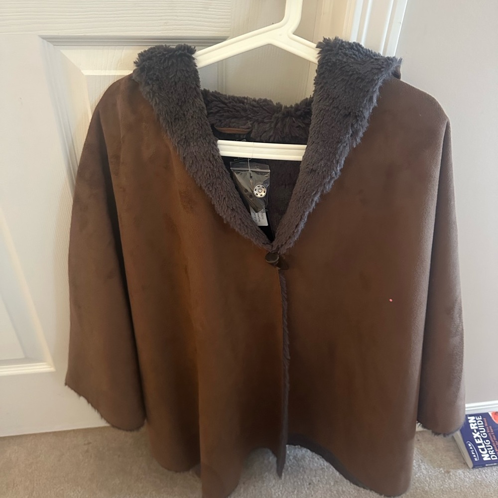 Katie Todd Brown Faux Fur Lined Cape